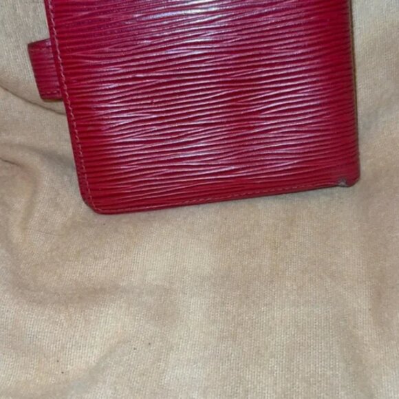 Louis Vuitton Porte Billets Red Epi Compact Bifold Snap Wallet Leather Vintage 1 - Picture 3 of 14